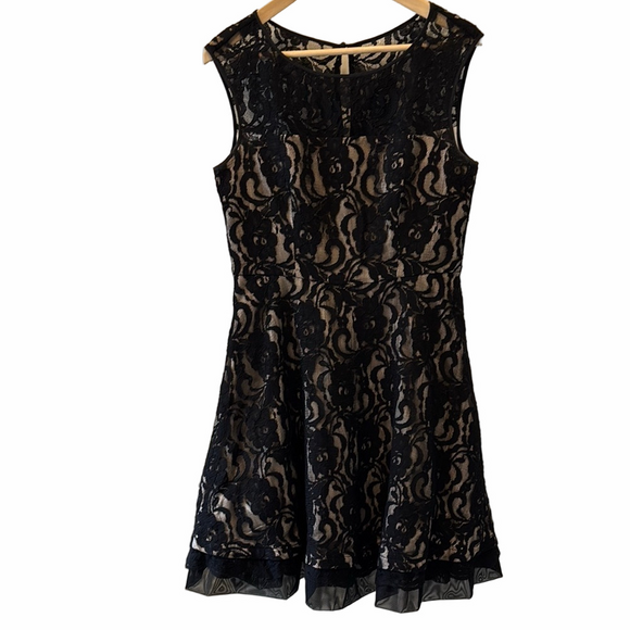 Eliza J Dresses & Skirts - Sz10 Eliza J Fit and Flare Black Lace sleeveless dress VVGUC